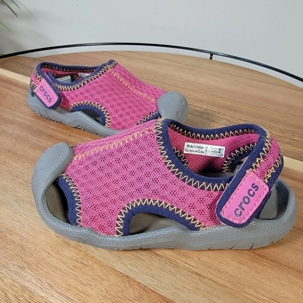 Crocs Swiftwater Sandals Pink Water Shoes Sandals Size C 7